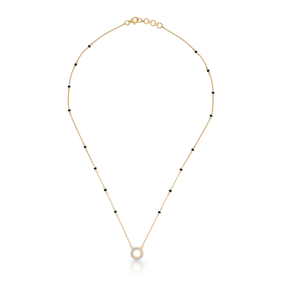 Flawless Orbit Gold & Diamond Modern Mangalsutra for Women - Image 2