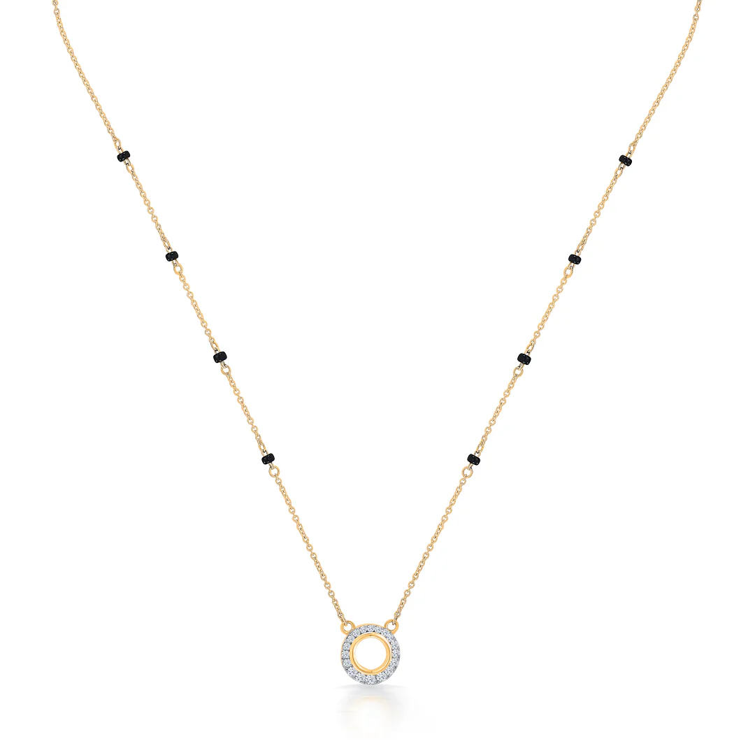Flawless Orbit Gold & Diamond Modern Mangalsutra for Women - Image 3