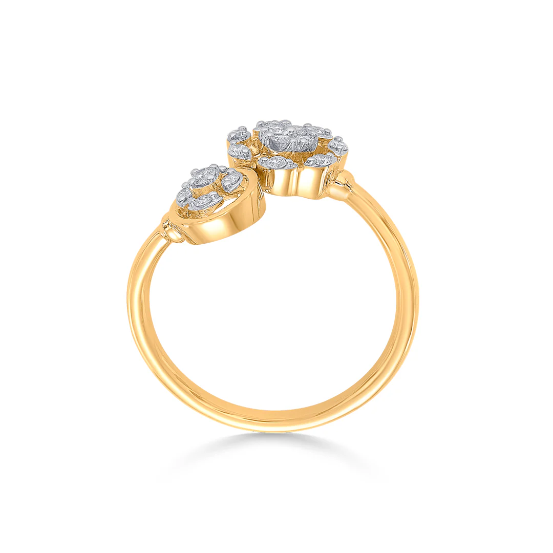 Floral Gold & Diamond Fashion Ring For Women - Image 4