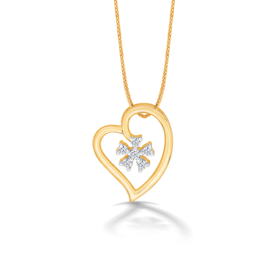 Florenza Heart Gold & Diamond Pendant - Image 2