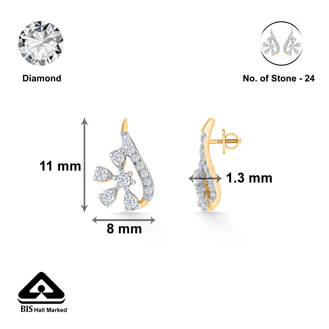 Frozen Bloom Gold & Diamond Pendant Set For Women - Image 8