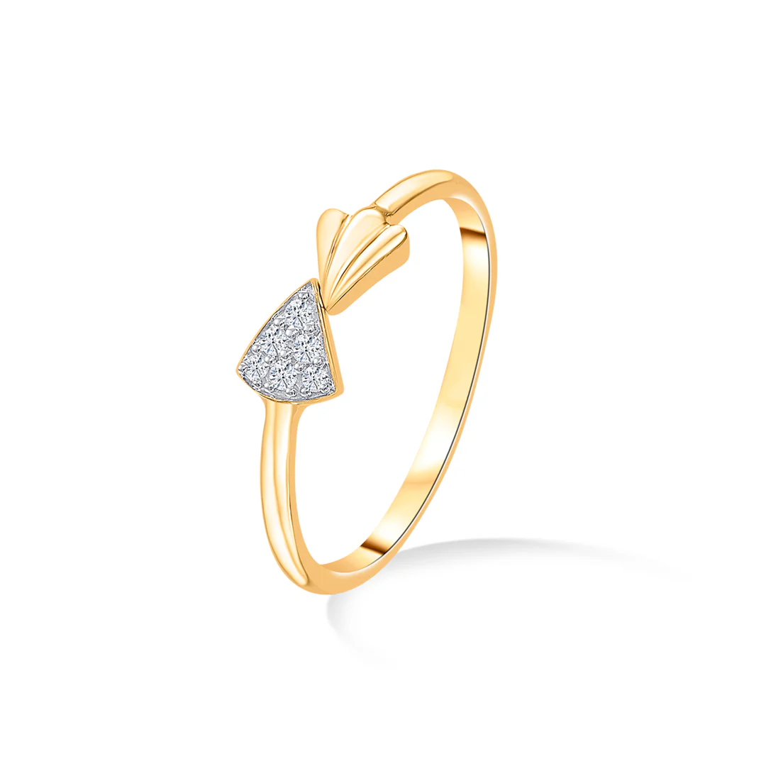 Geometric Glow Gold & Diamond Casual Ring For Women - Image 3