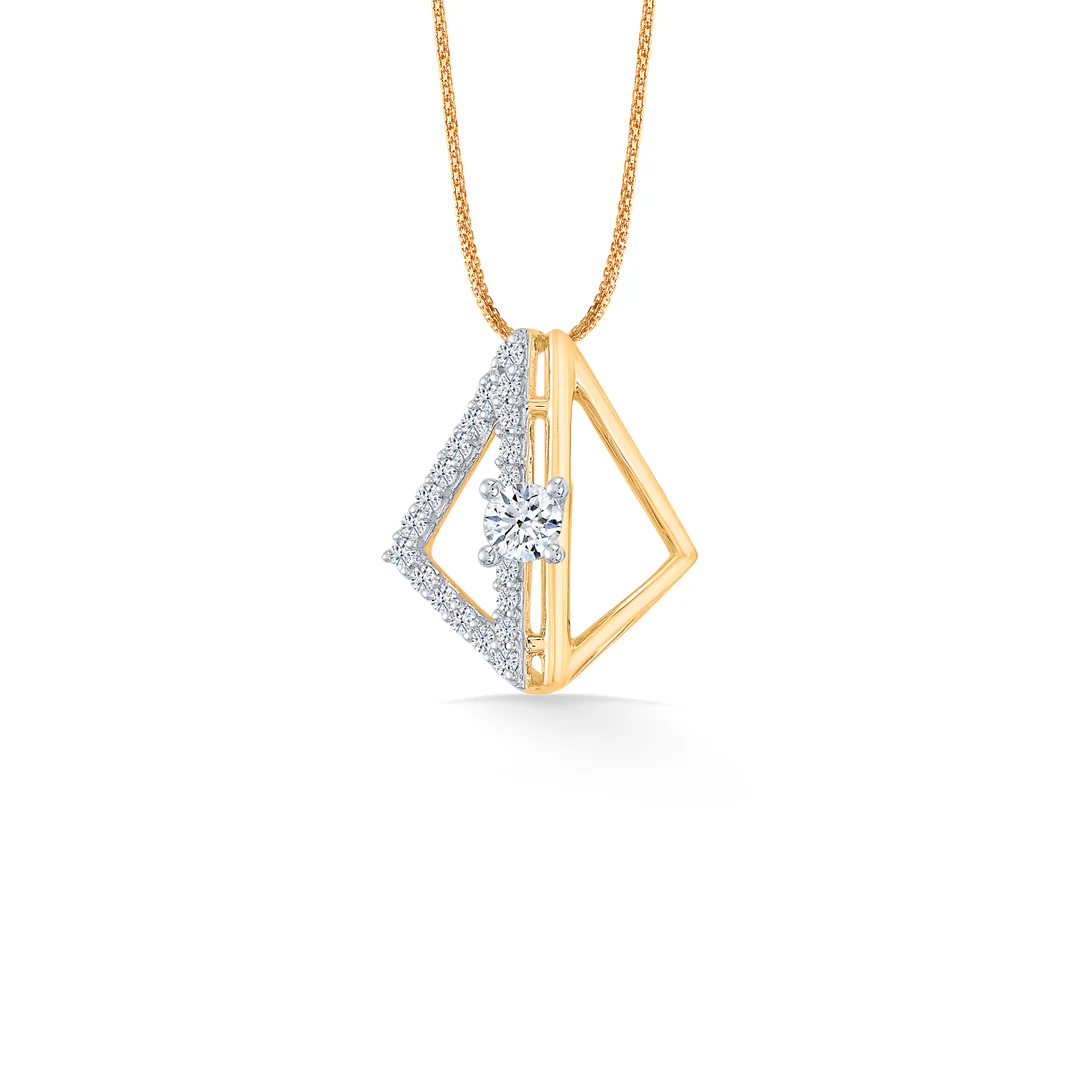 Gilded Frame Gold & Diamond Classic Pendant - Image 2