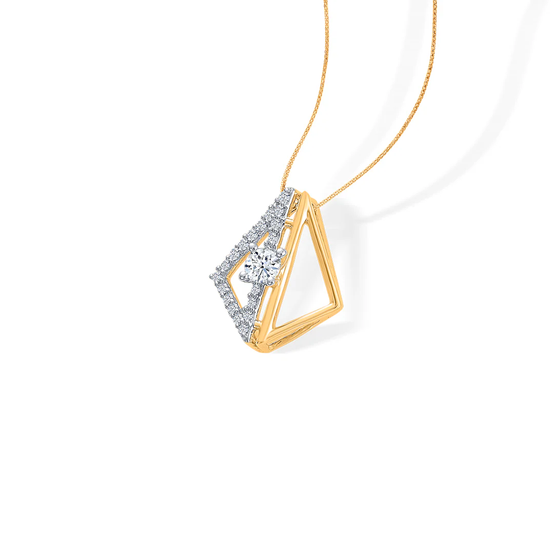 Gilded Frame Gold & Diamond Classic Pendant - Image 4