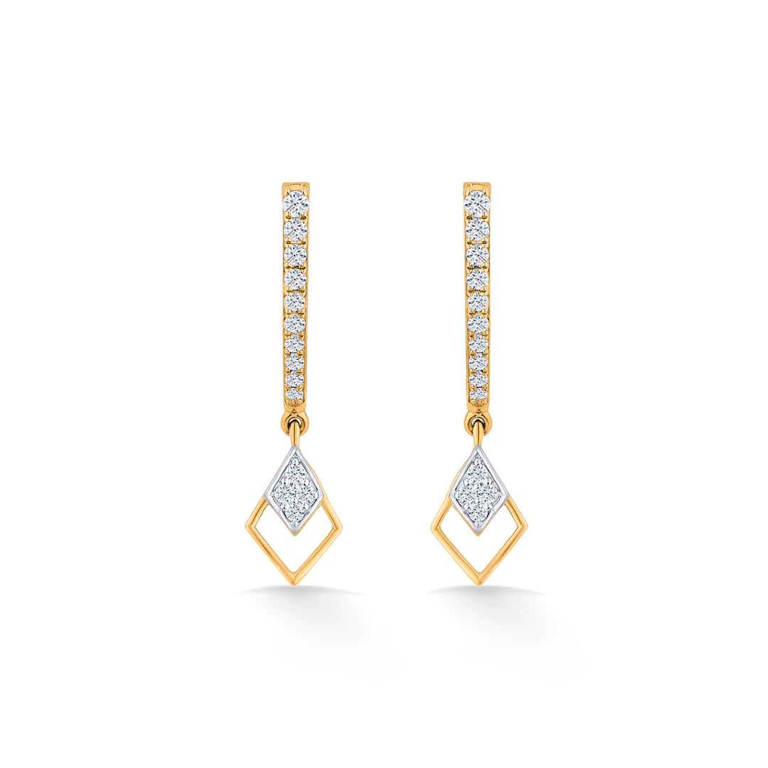 Gilded Glimmer Yellow Gold Dangler Earring for Women - Image 3