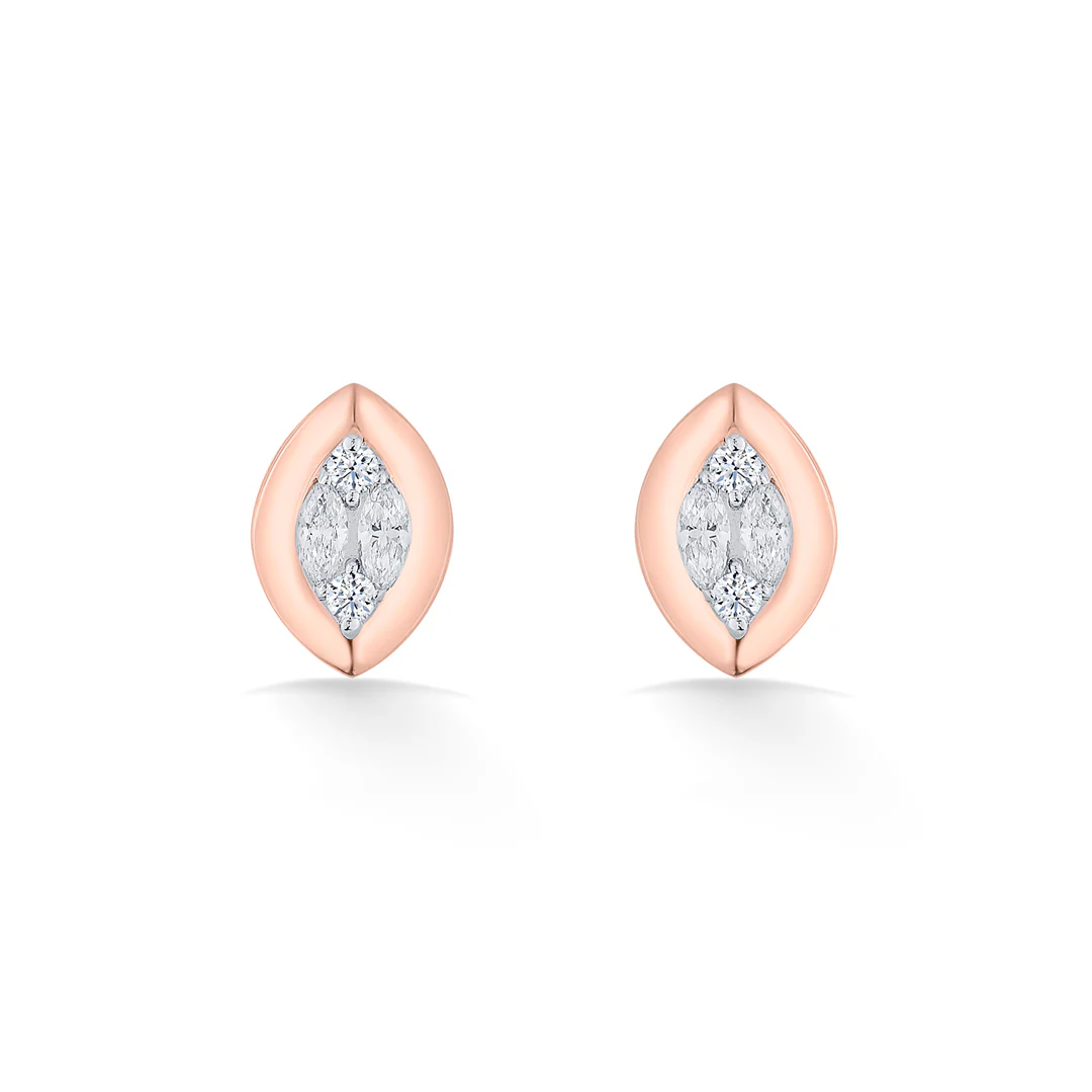 Gilded Vision Rose Gold Stud Earring for Women - Image 3