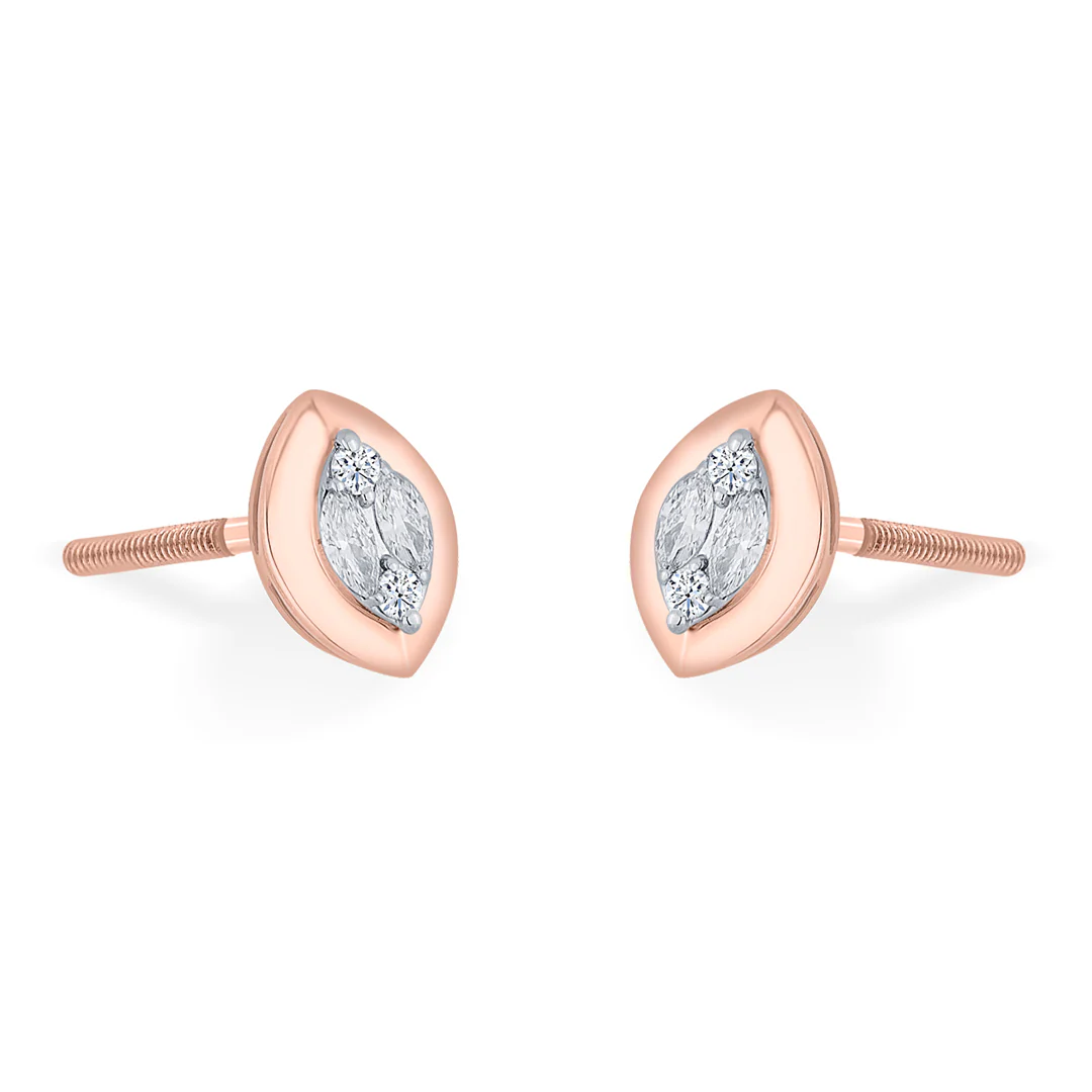 Gilded Vision Rose Gold Stud Earring for Women - Image 4