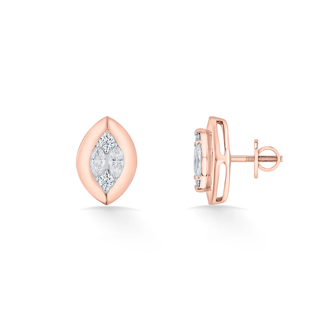 Gilded Vision Rose Gold Stud Earring for Women - Image 5