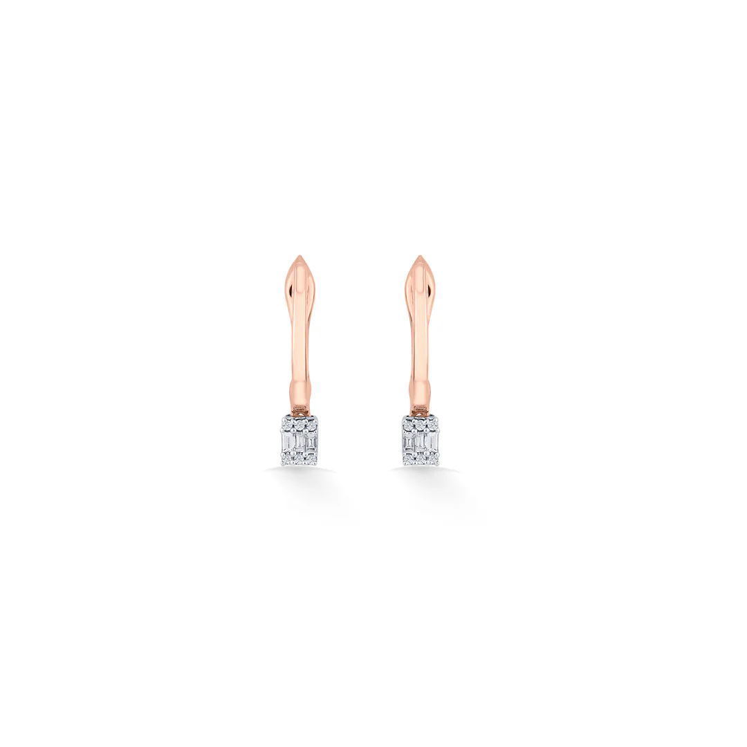 Gleam Point Rose Gold Hoops & Huggies Earring for Women - Image 3