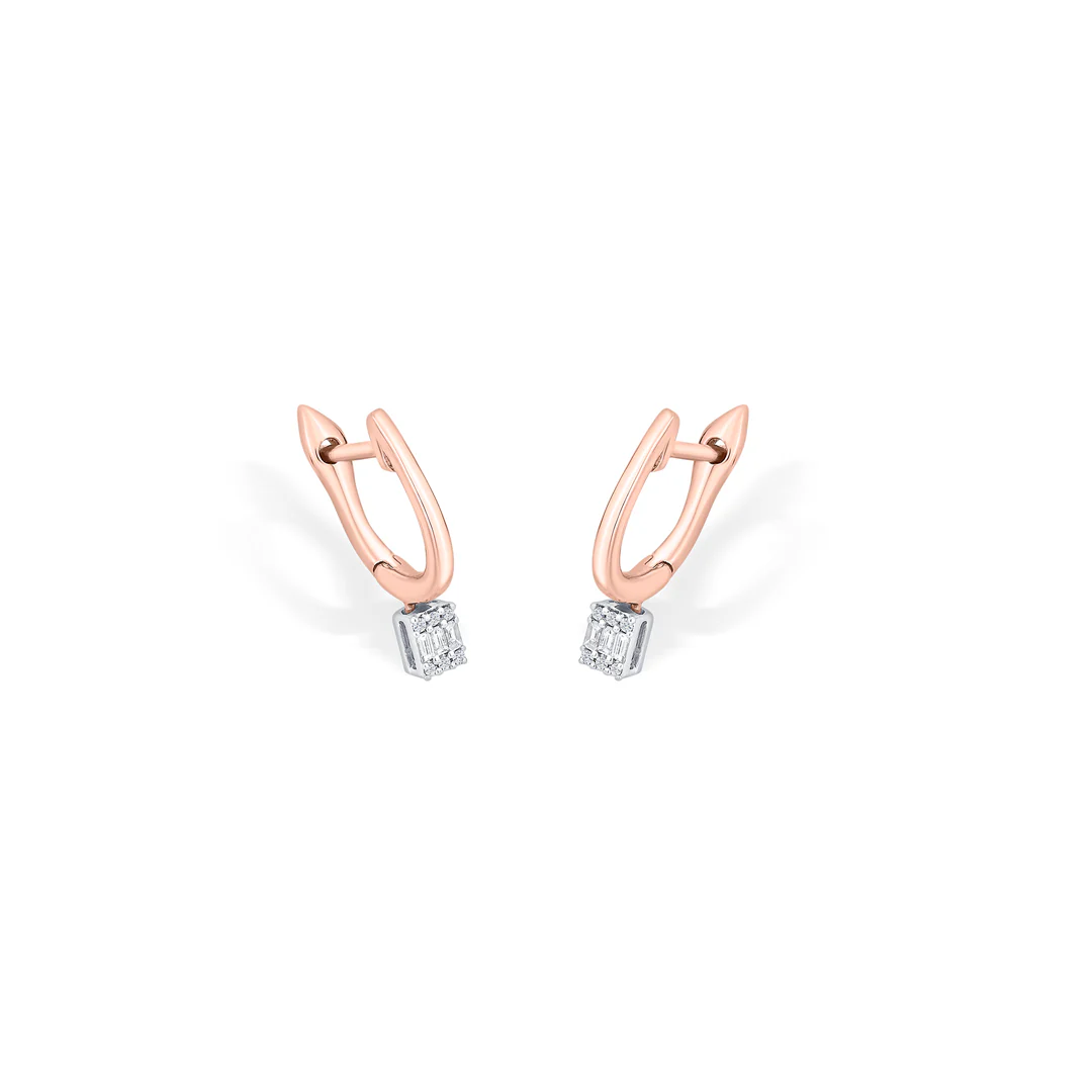 Gleam Point Rose Gold Hoops & Huggies Earring for Women - Image 4