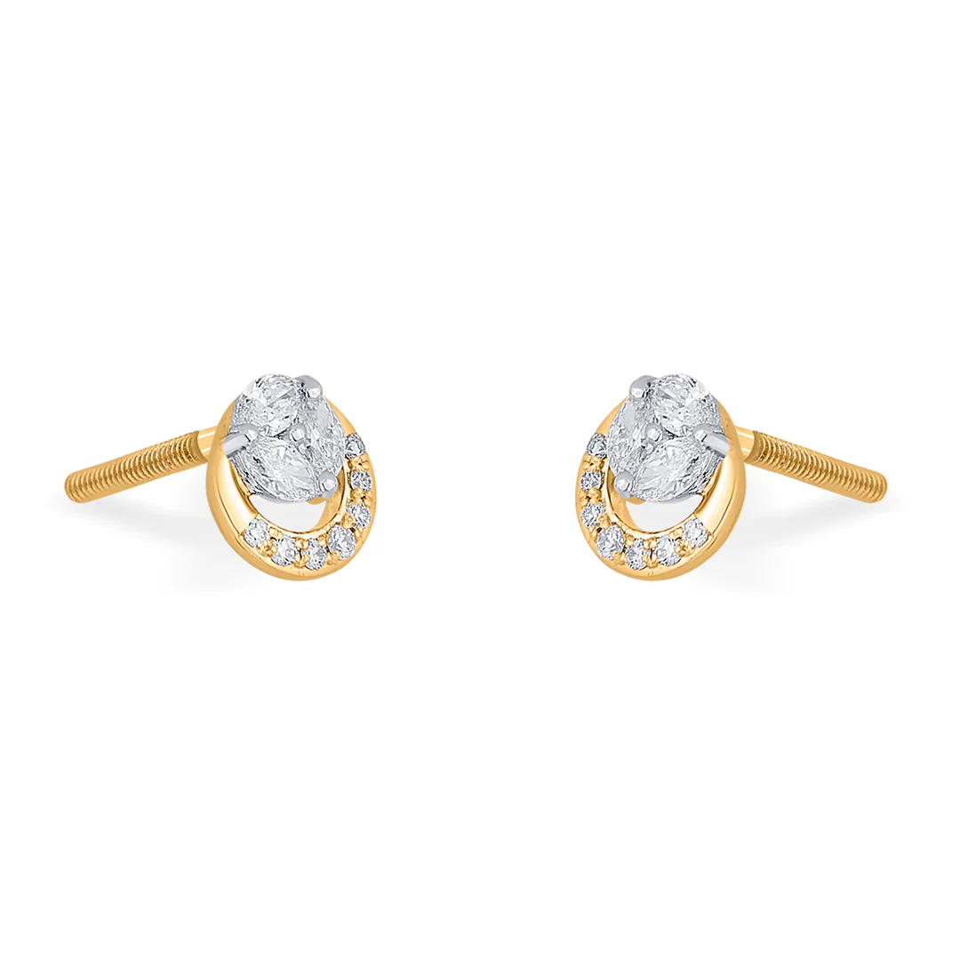Golden Whirl Yellow Gold Stud Earring for Women - Image 4