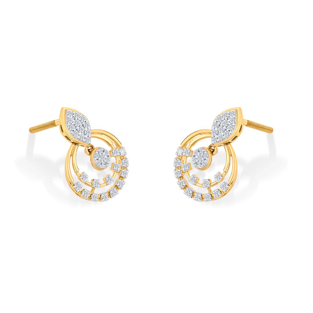 Halo Spark Gold Stud Diamond Earring for Women - Image 4