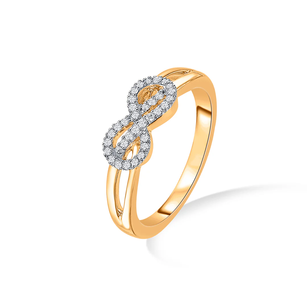Infinity Gold & Diamond Ring For Women - Image 3