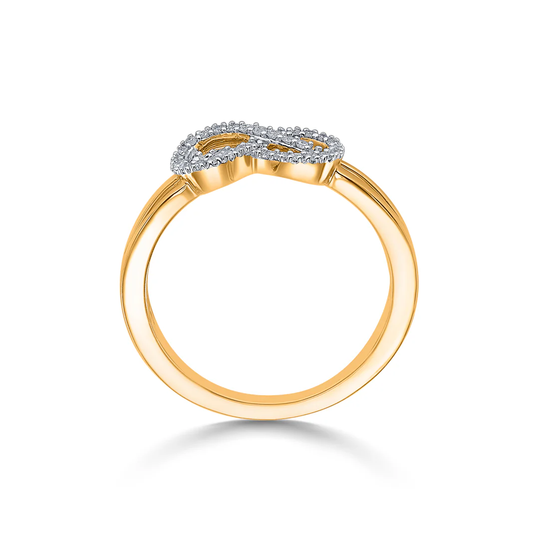 Infinity Gold & Diamond Ring For Women - Image 4