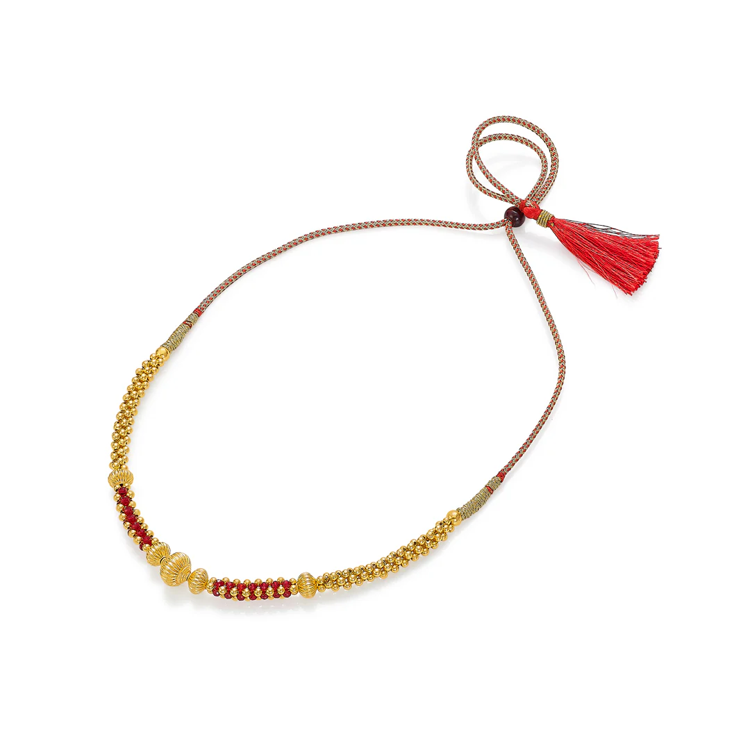 Kanthamani Red Gold Thushi Necklace - Image 3