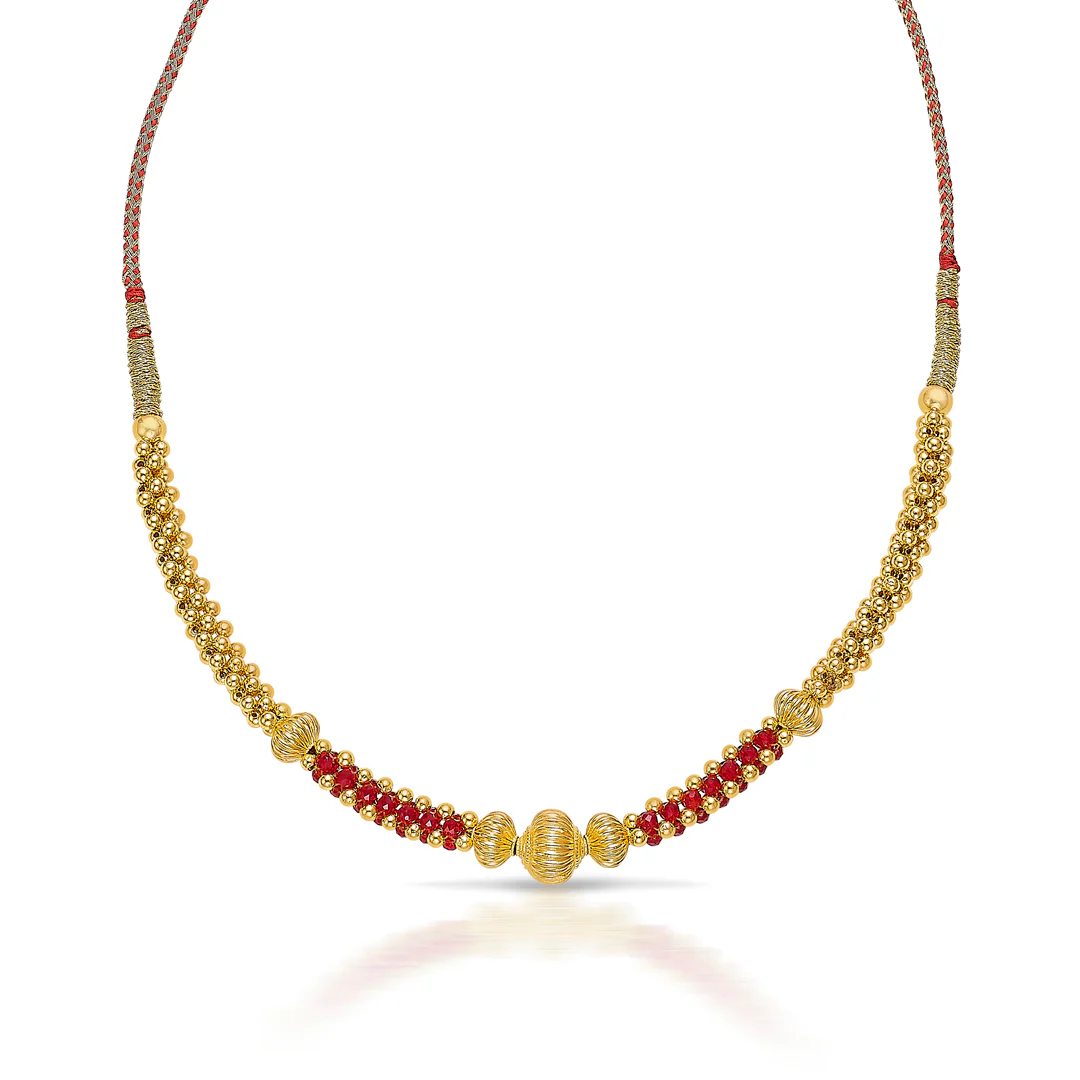 Kanthamani Red Gold Thushi Necklace - Image 4