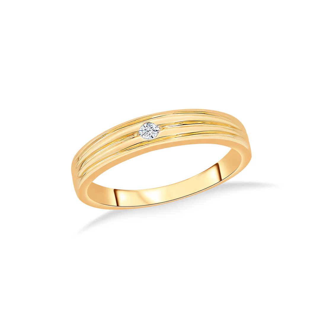 Kyro Strip Gold & Diamond Ring - Image 2