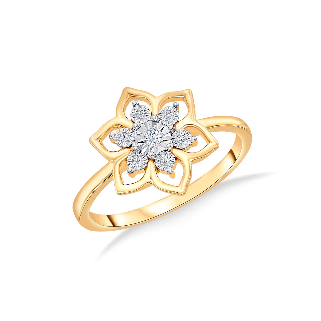 Lily Blossom Gold & Diamond Ring - Image 2