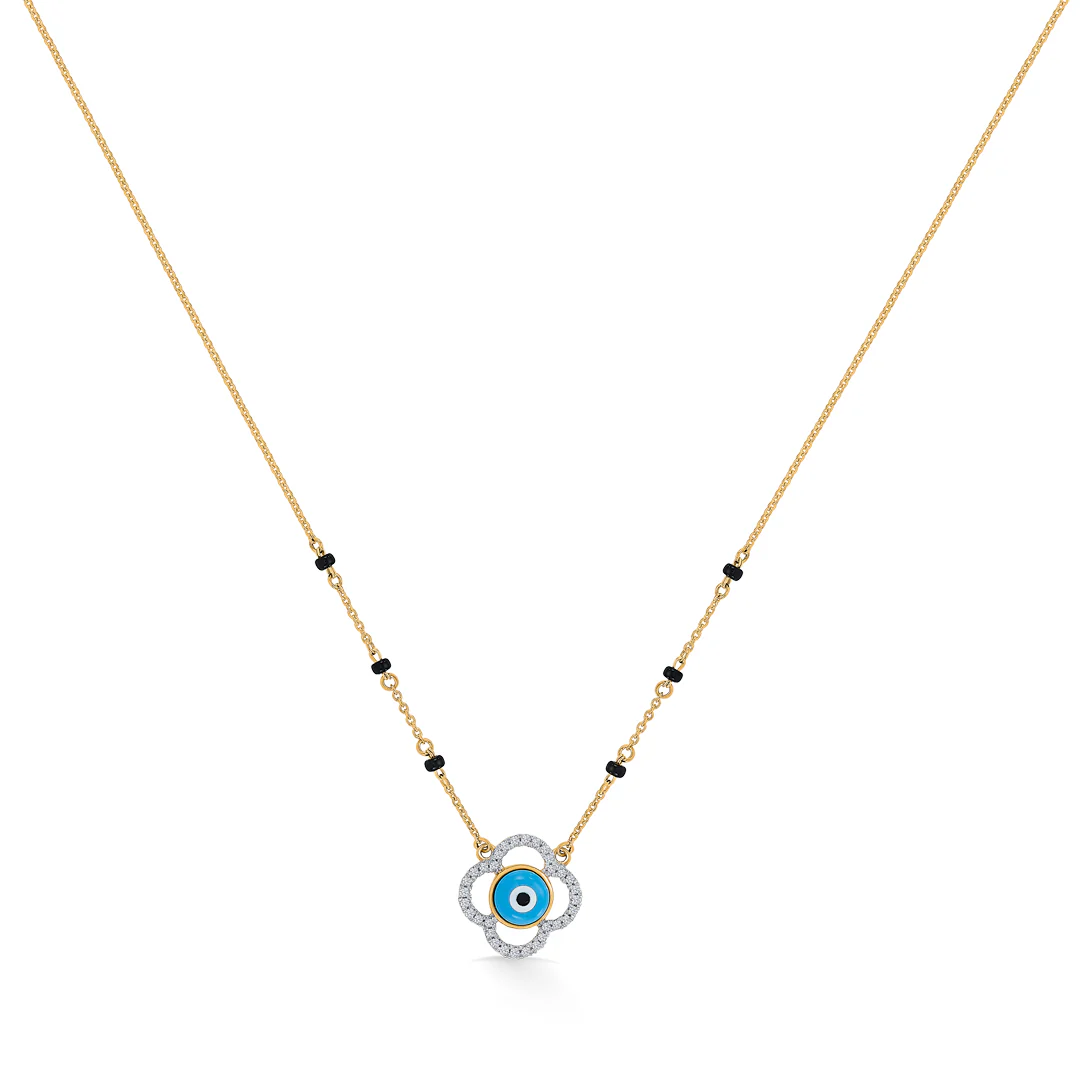 Luminous Shield Gold & Diamond Modern Mangalsutra for Women - Image 3