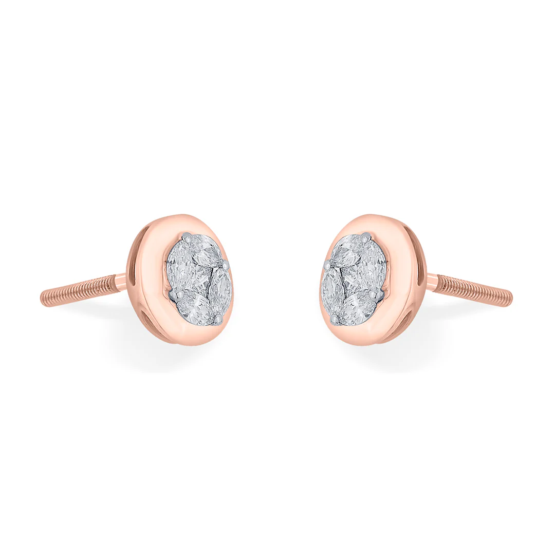 Lunar Eclipse Yellow Gold Stud Earring for Women - Image 4