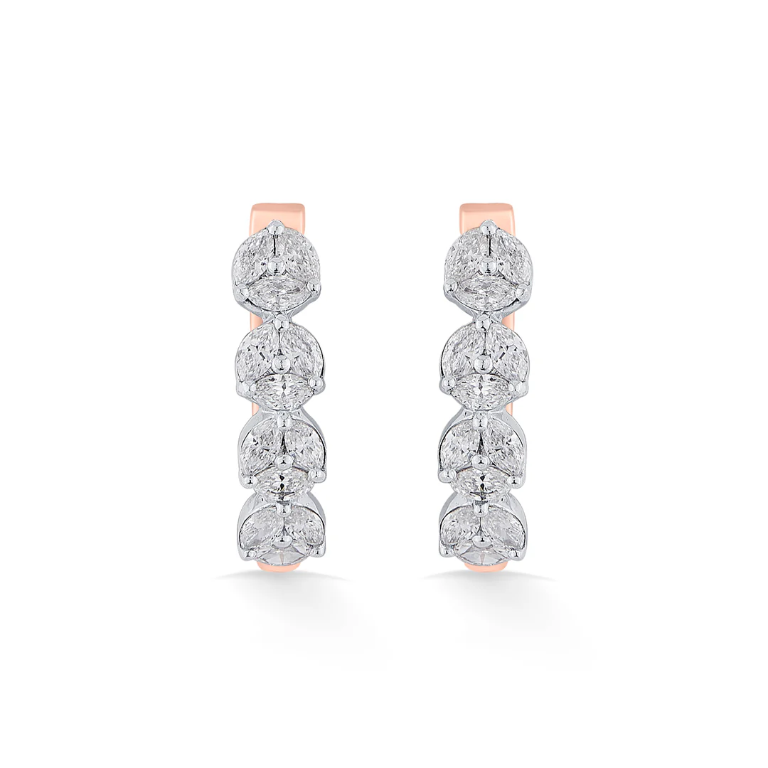 Lustrous Layers Gold Stud Diamond Earring for Women - Image 3
