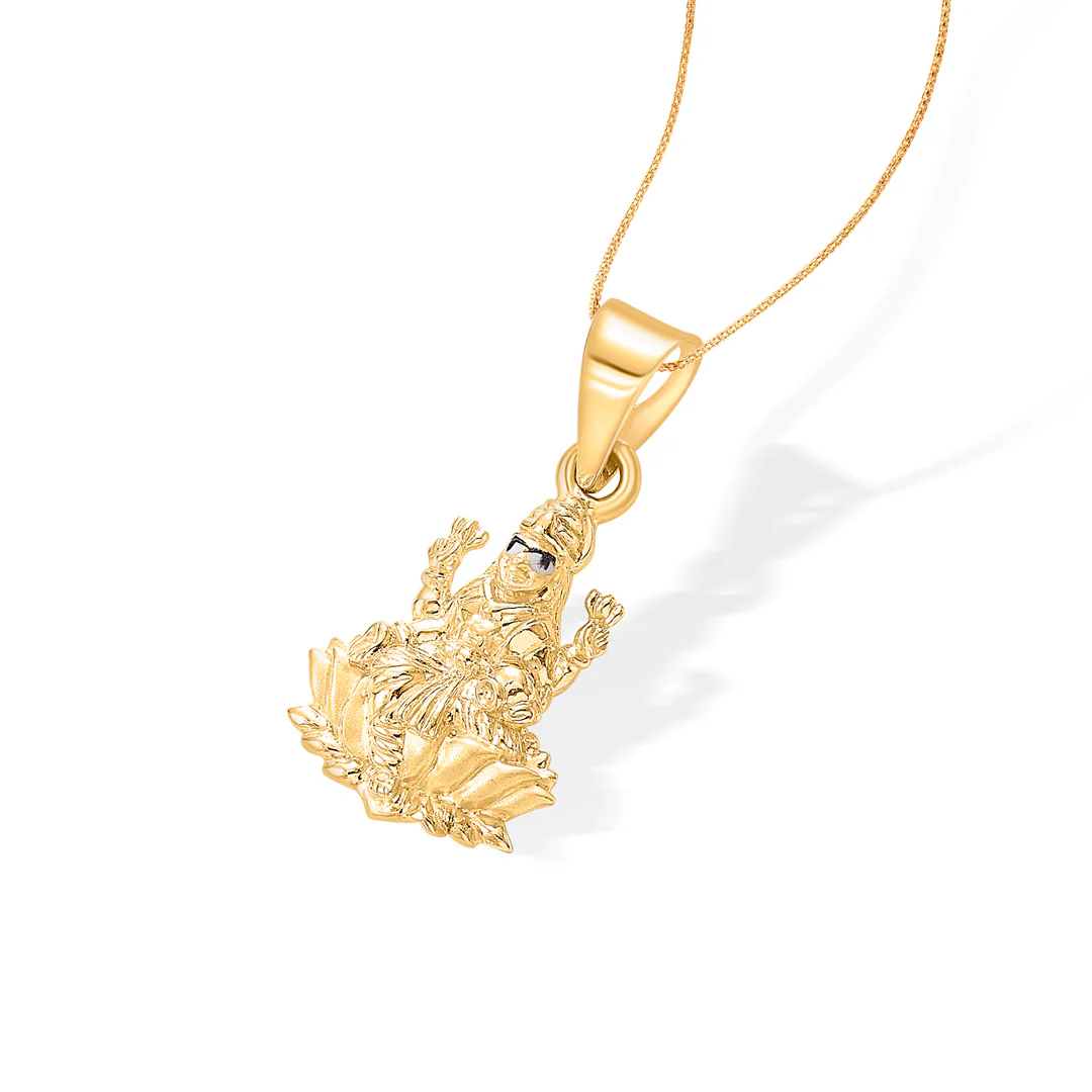 Mahalaxmi Yellow Gold Religious Unisex Pendant - Image 4