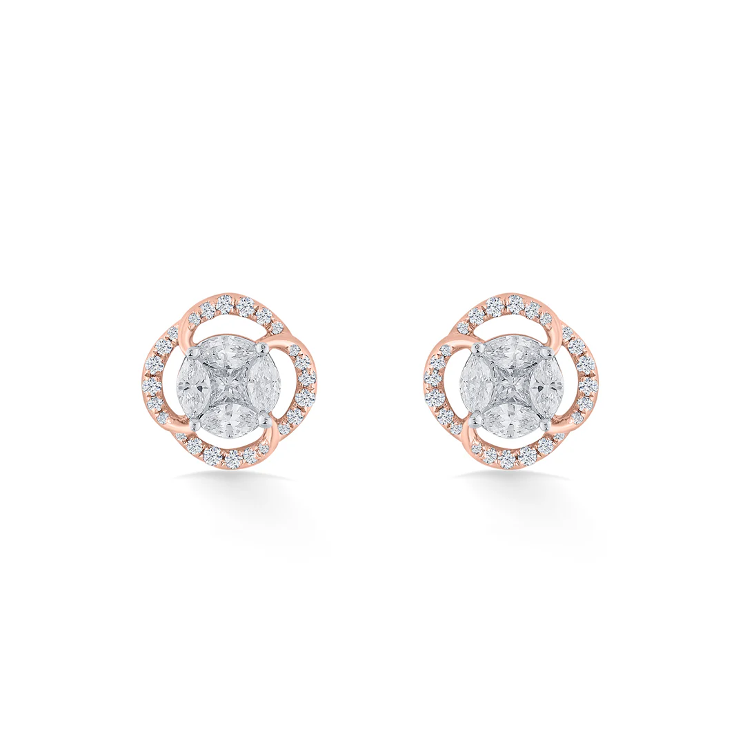Majestic Sphere Rose Gold Stud Earring for Women - Image 3