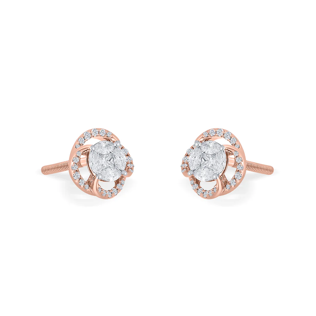 Majestic Sphere Rose Gold Stud Earring for Women - Image 4
