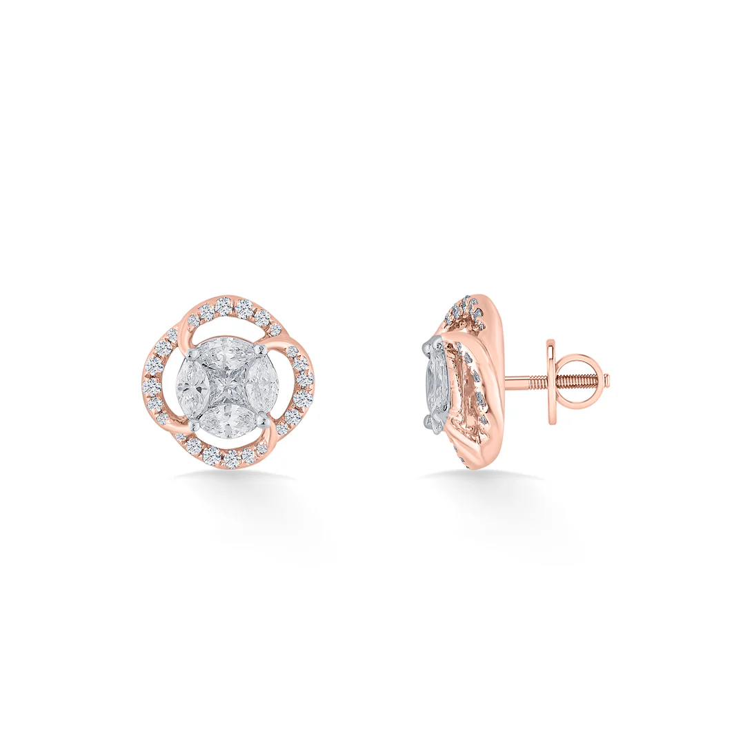 Majestic Sphere Rose Gold Stud Earring for Women - Image 5