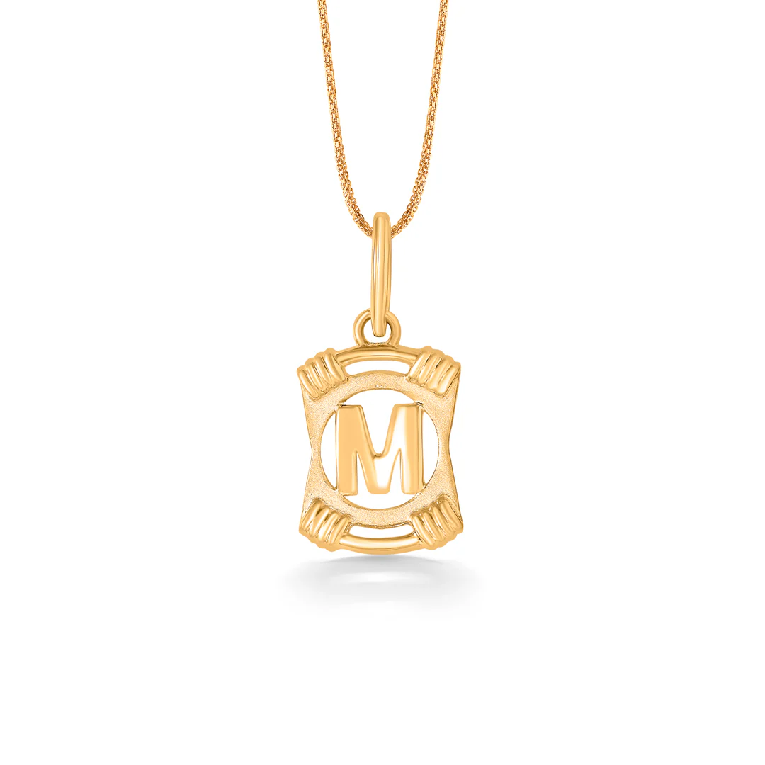 Majestique M Gold Alphabet Unisex Pendant - Image 2
