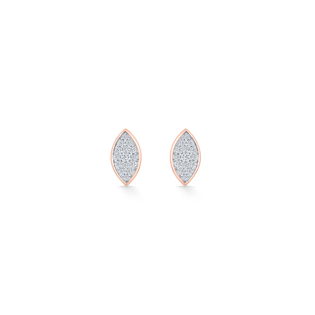 Marquise Glow Rose Gold Stud Diamond Earring For Women - Image 3