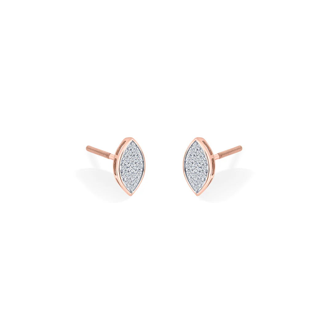 Marquise Glow Rose Gold Stud Diamond Earring For Women - Image 4