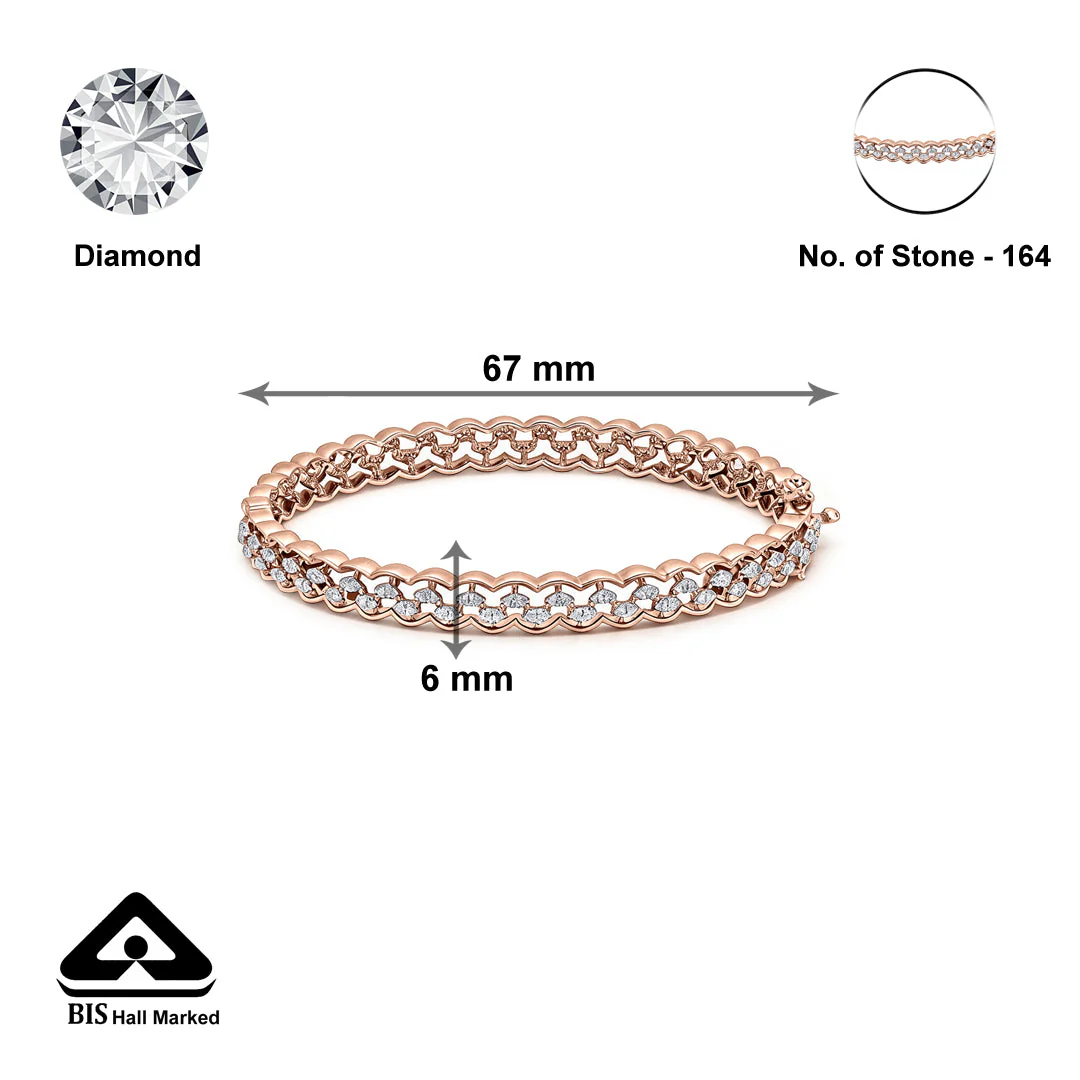Miraya Grid Diamond Bangle - Image 6