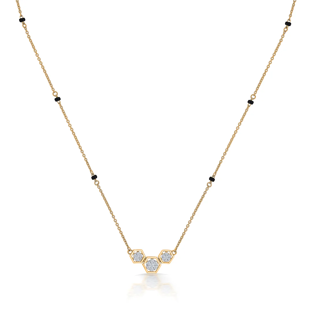 Modern Essenc Gold & Diamond Modern Mangalsutra for Women - Image 3