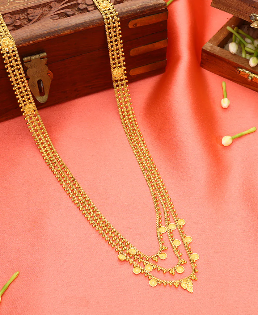 Motichur Haar Yellow Gold Necklace For Women - Image 4
