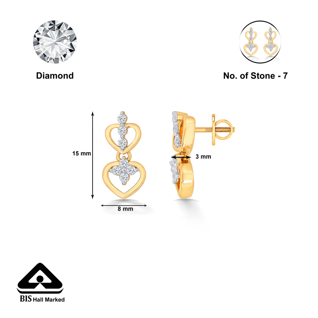 Mystic Yellow Gold & Diamond Drops & Dangler Earring - Image 5