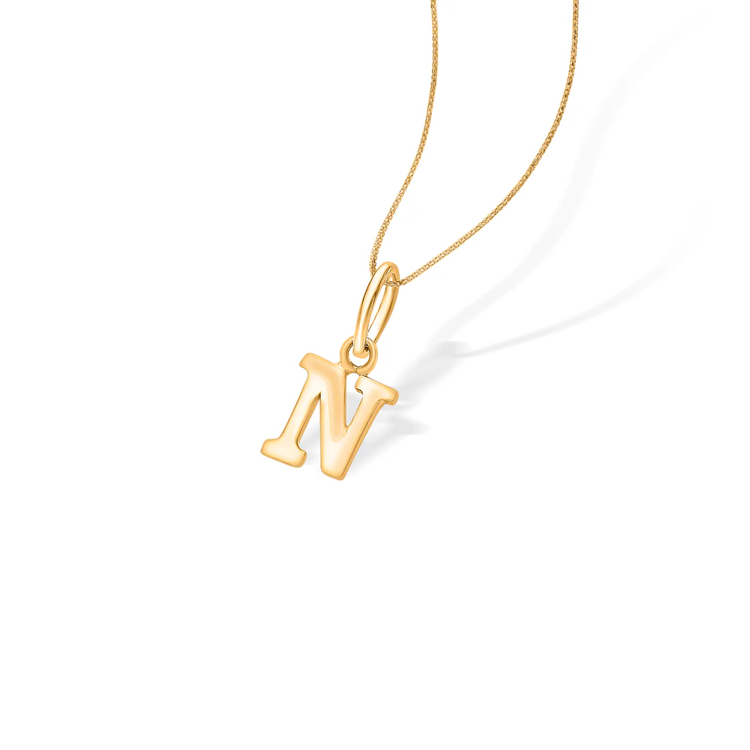 N Radiance Gold Alphabet Unisex Pendant - Image 4