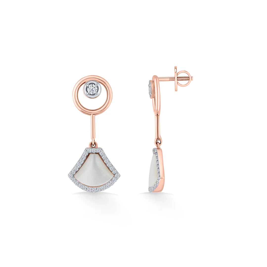 Opal Grace Rose Gold Dangler Diamond Earring For Women - Image 5