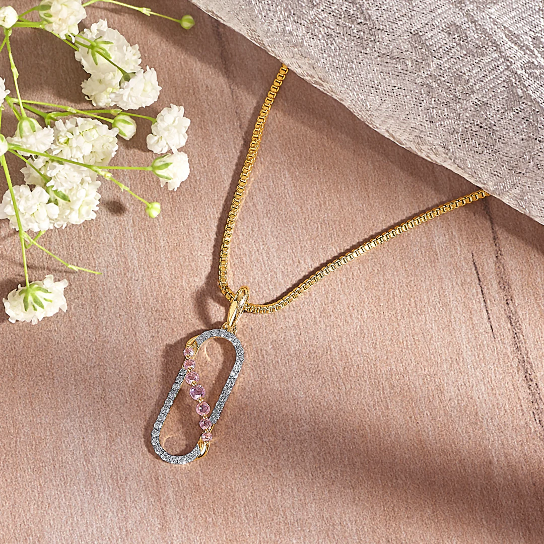 Opaline Drape Gold & Diamond Classic Pendant