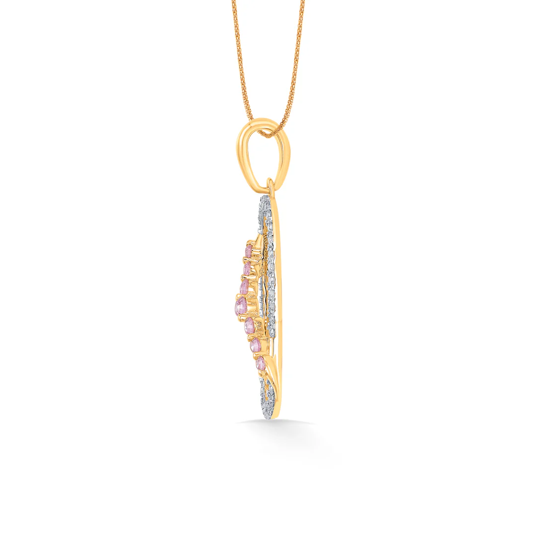Opaline Drape Gold & Diamond Classic Pendant - Image 3