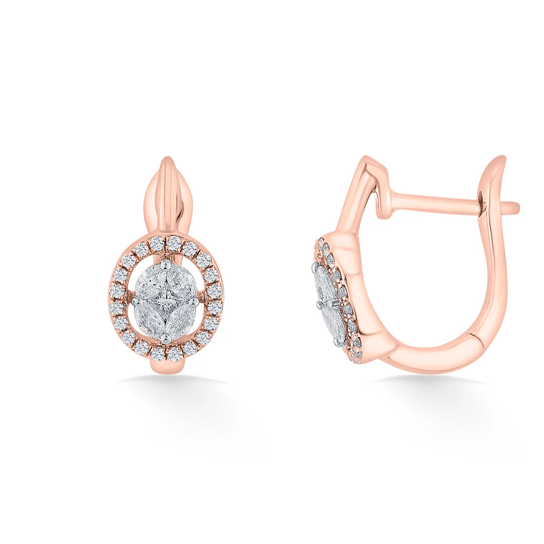 Orbelle Charm Rose Gold Hoops & Huggies Earring for Women - Image 5