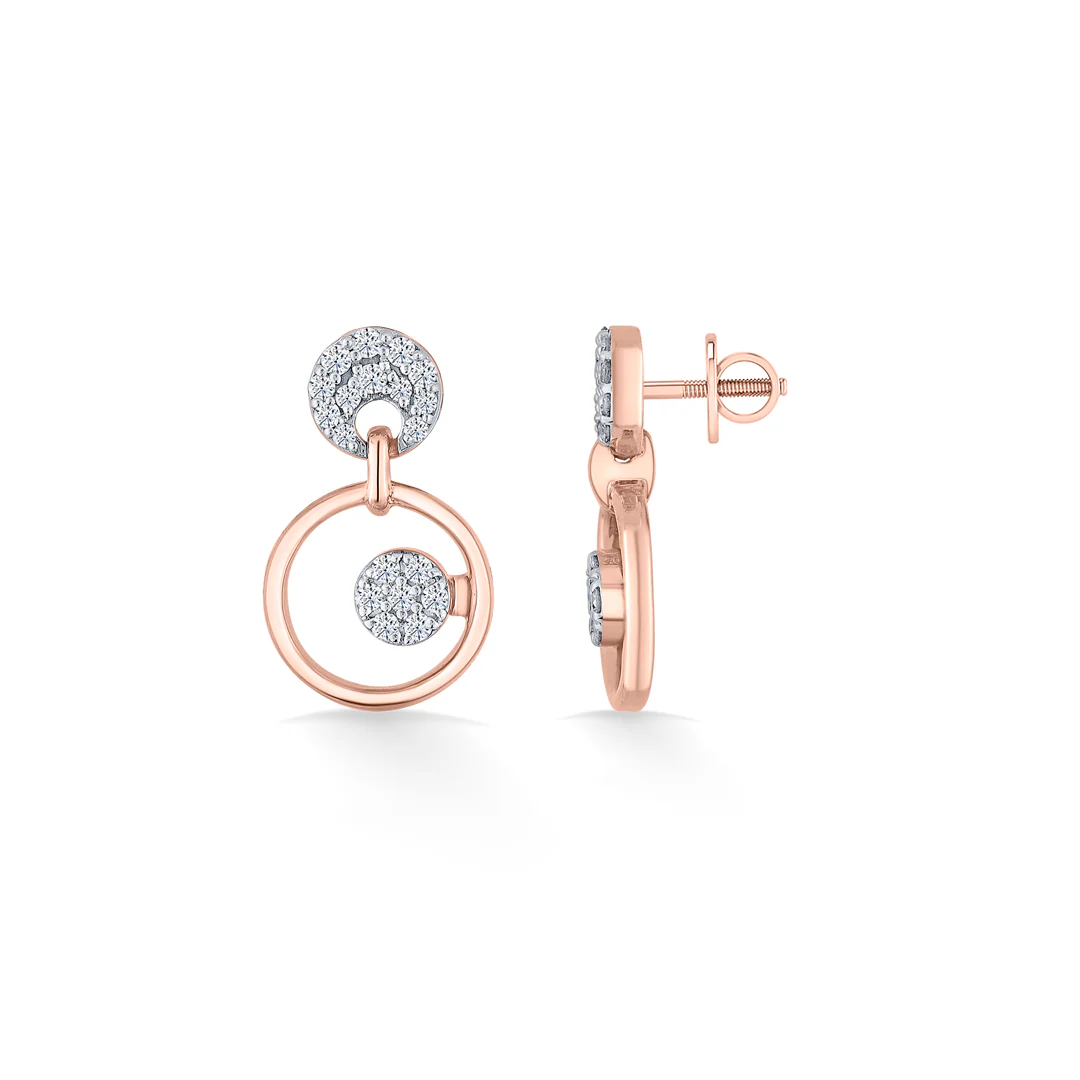 Orbital Spark Rose Gold Dangler Diamond Earring For Women - Image 5