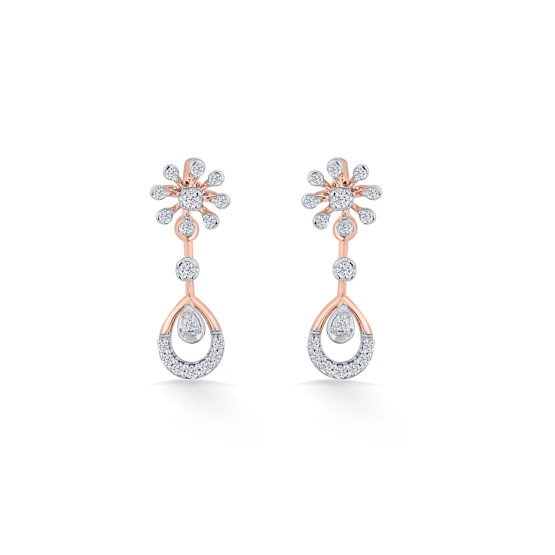 Orchid Drip Rose Gold Dangler Earring for Women - Image 3