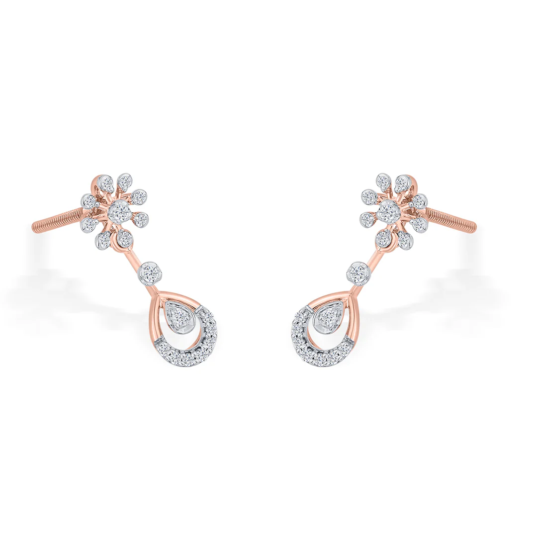 Orchid Drip Rose Gold Dangler Earring for Women - Image 4