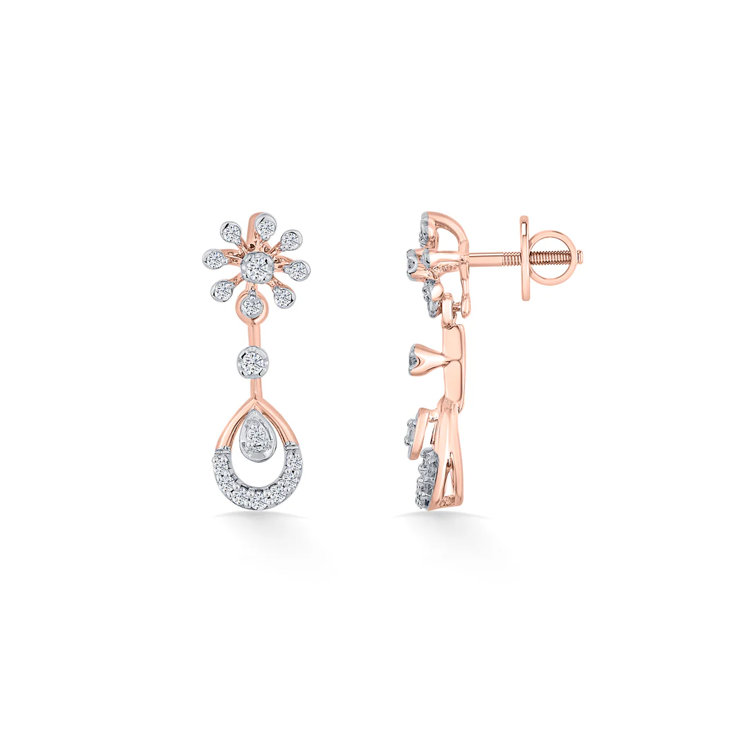 Orchid Drip Rose Gold Dangler Earring for Women - Image 5