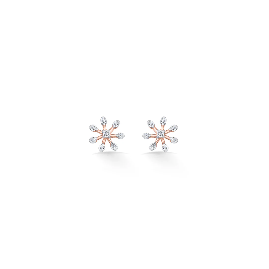 Petite Flora Gold & Diamond Stud Earring For Women - Image 3