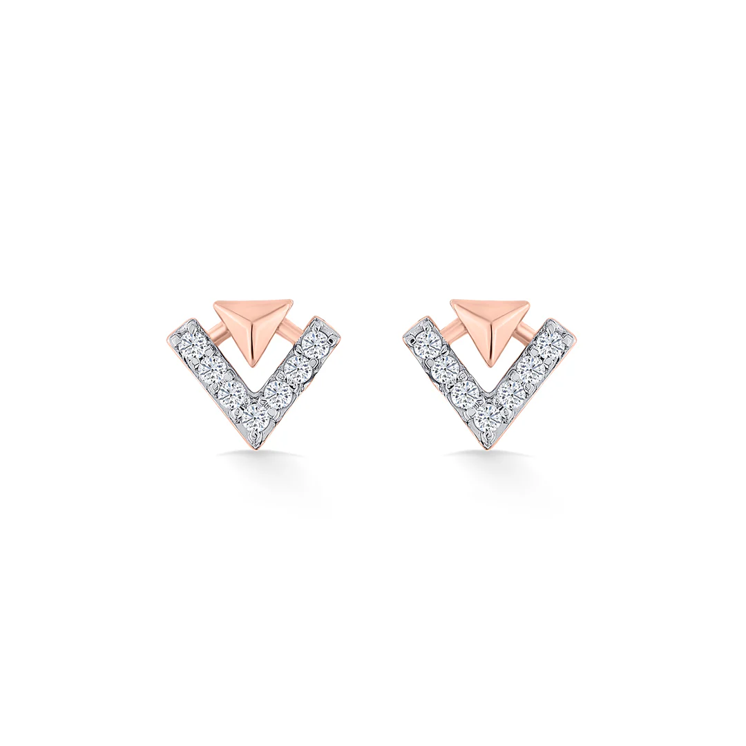 Pinnacle Spark Gold Stud Diamond Earring for Women - Image 3