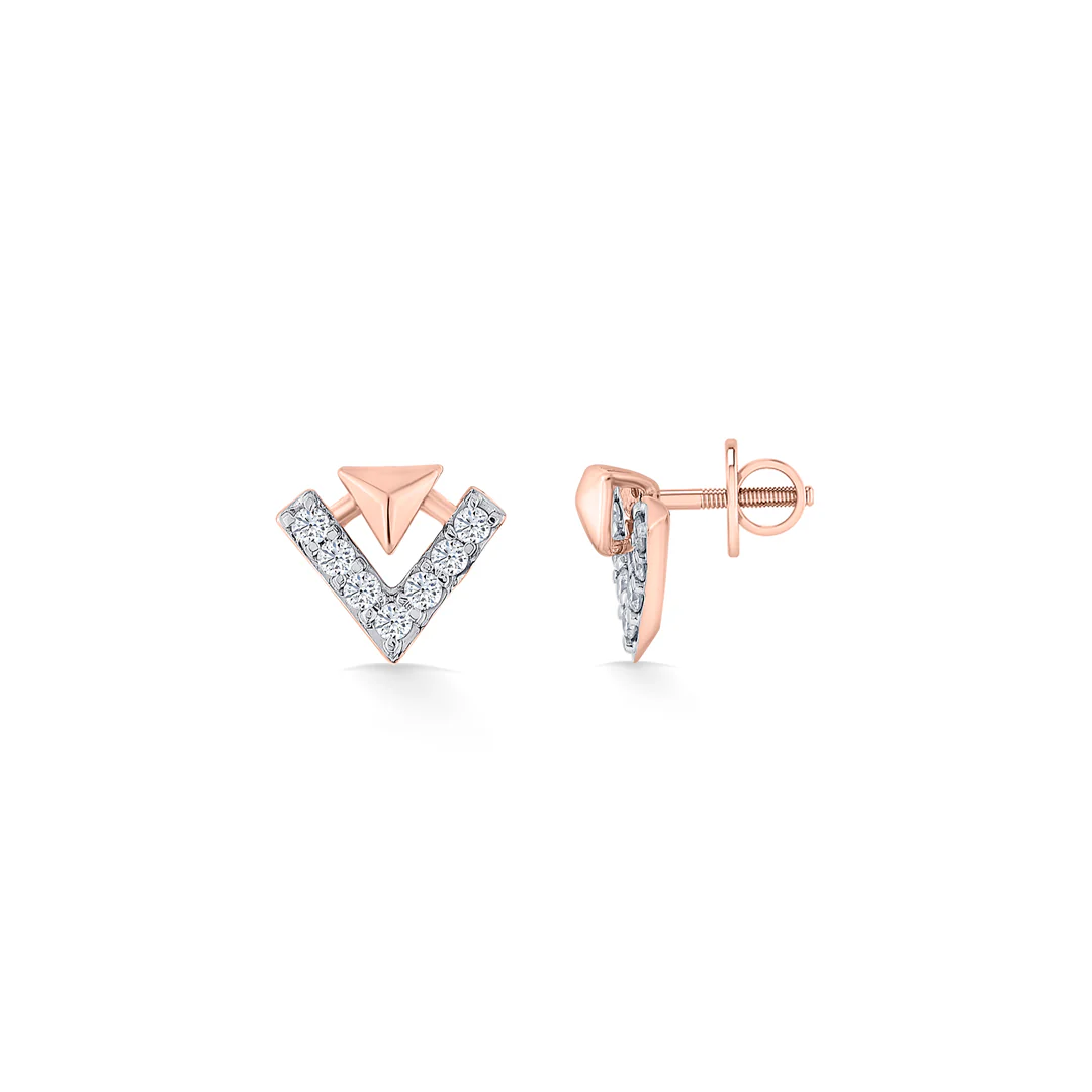 Pinnacle Spark Gold Stud Diamond Earring for Women - Image 5