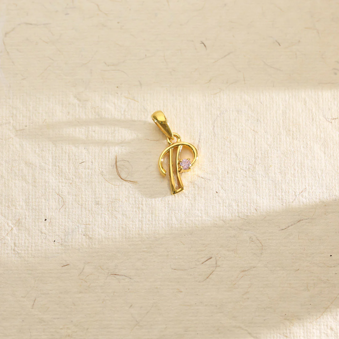 Polaris P Alphabet Gold Pendant