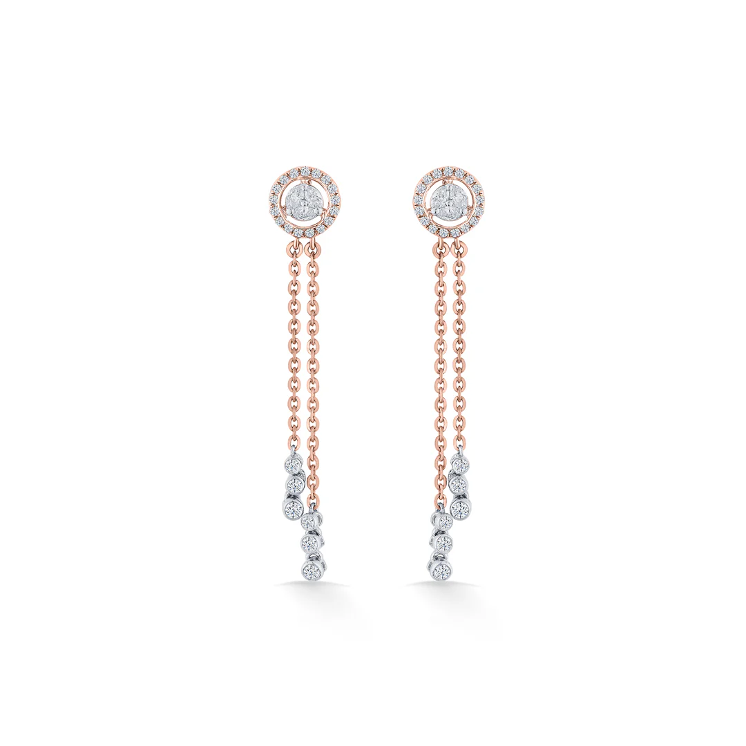 Radiance Ribbons Gold Stud Diamond Earring for Women - Image 3